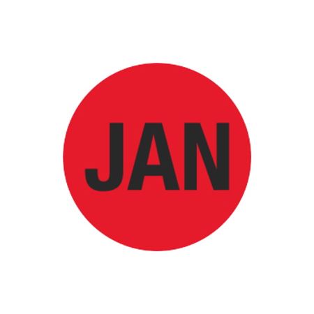 Monthly Printed Stock Hot Labels - January - Red