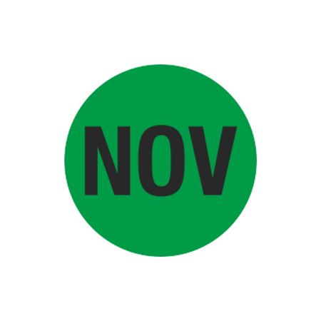 Monthly Printed Stock Hot Labels - November - Green