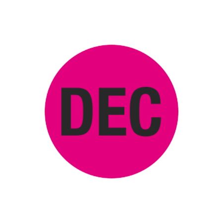Monthly Printed Stock Hot Labels - December - Pink