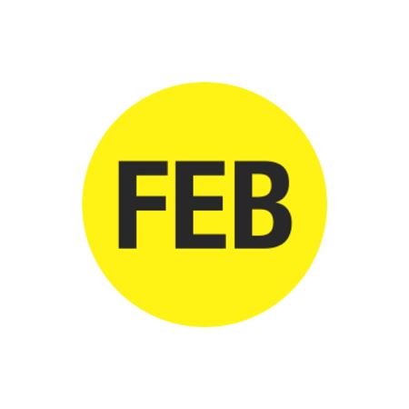 Monthly Printed Stock Hot Labels - February - Yellow