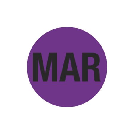 Monthly Printed Stock Hot Labels - March - Purple