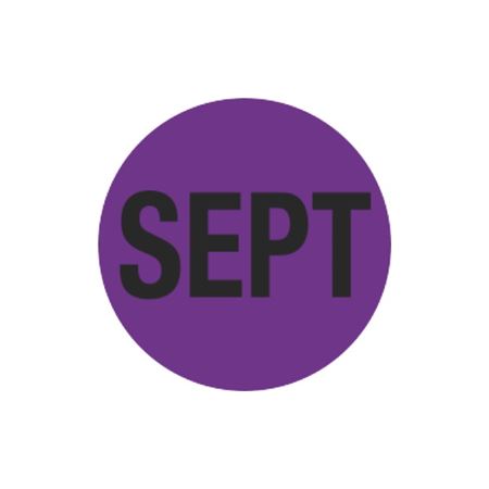Monthly Printed Stock Hot Labels - September - Purple