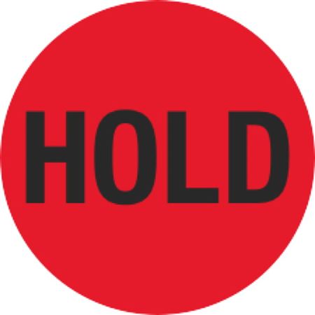 Inventory Control Labels - Hold - Red - 1 1/2 dia.