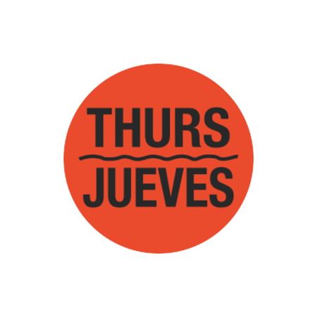 Daily Printed Stock Hot Labels - Thurs/Jueves - Orange