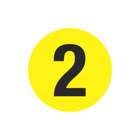 Number Printed Stock Hot Labels - #2 - Yellow