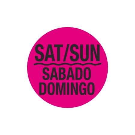 Printed Stock Hot Labels - Sat/Sun/Sabado/Domingo - Pink