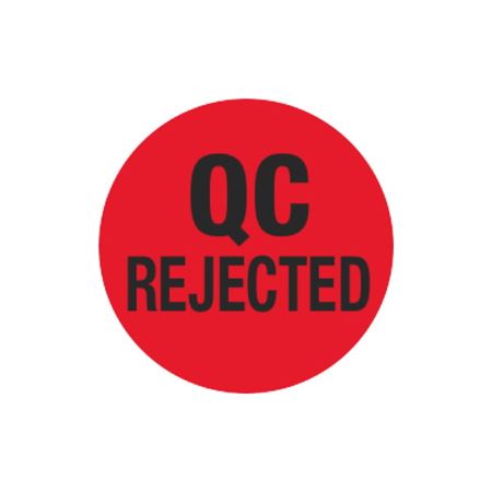 Inventory Control Labels - QC Rejected - Red - 1 1/2 dia.