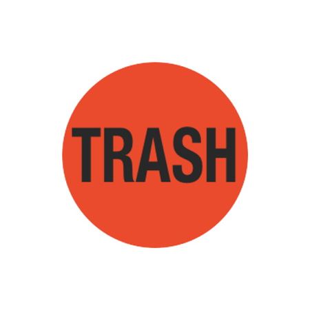 Inventory Control Labels - Trash - Orange - 1 1/2 dia.