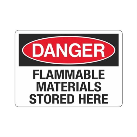 Danger Flammable Materials Stored Here (Hazmat) Sign
