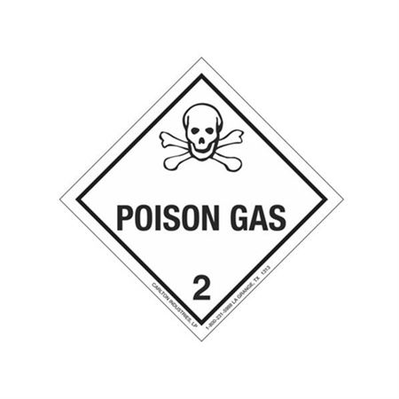 Poison Gas Shipping Label - 4 x 4 Roll of 500