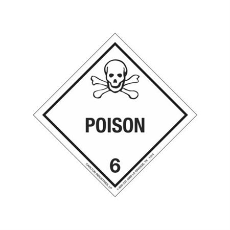 Poisonous Material Shipping Label - 4 x 4 Roll of 500