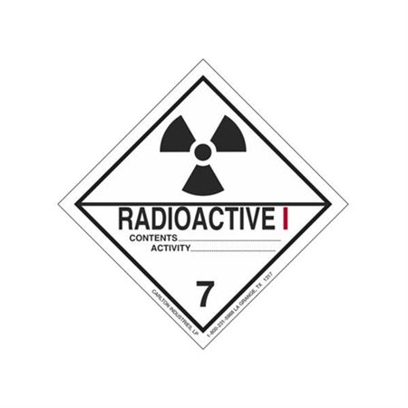 Radioactive I Shipping Label