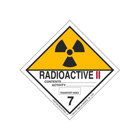 Radioactive II Shipping Label