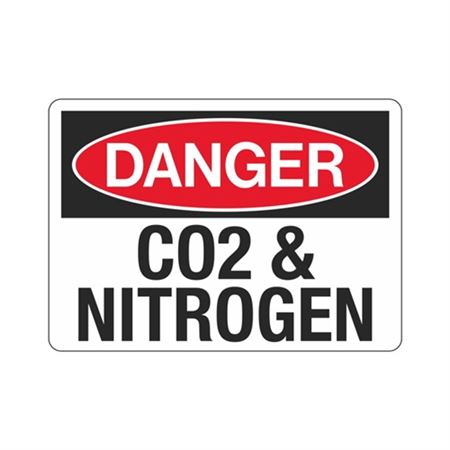 Danger CO2 & Nitrogen Sign