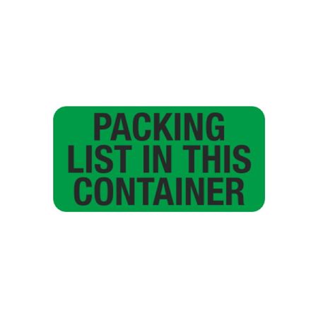 Pre-Printed Hot Strips - Packing List In This Container 1x2