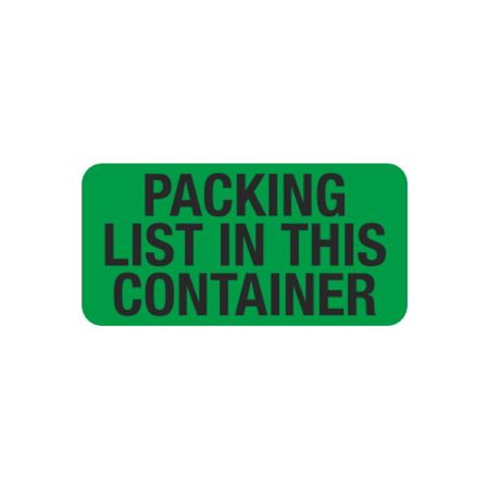 Pre-Printed Hot Strips - Packing List In This Container 1x2