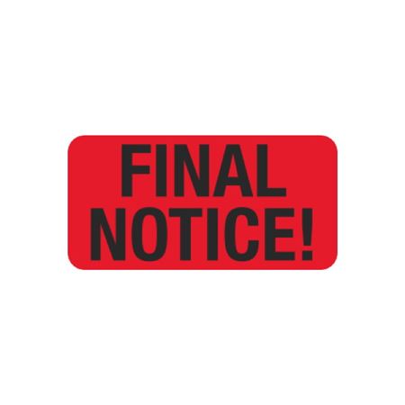 Pre-Printed Hot Strips - Final Notice - 1 x 2