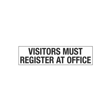 Visitors Must Register At Office - 2" x 8" Decal