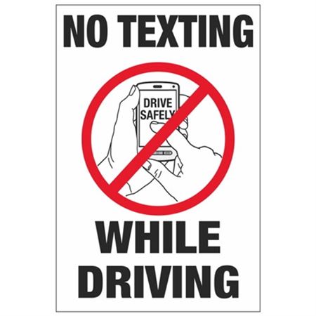 No Texting While Driving - 4 x 6 Decal