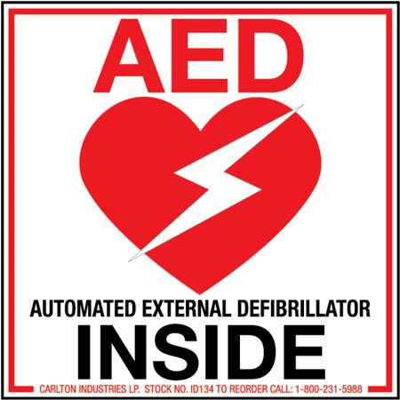 Safety Decals - AED Inside 4 x 4