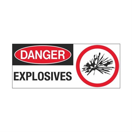 Danger Explosives Sign - 7 x 17