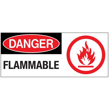 Danger Flammable Sign 7 x 17