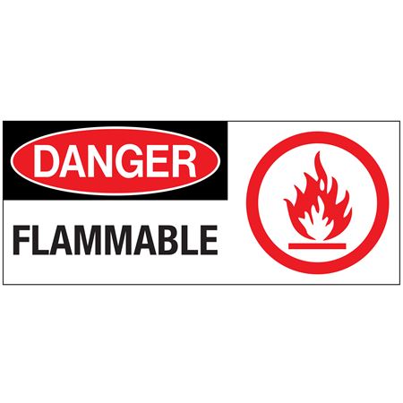 Danger Flammable 7" x 17" Sign