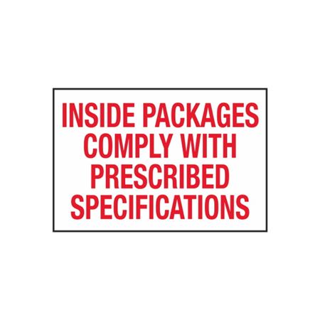 Inside Packages Comply With Prescribed Specs - 2 x 3