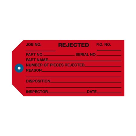 Rejected Inspection Tag  PK/100  Red