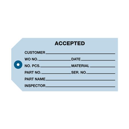 Accepted Inspection Tag  PK/100  Blue