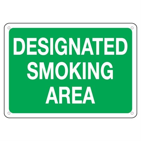 Designated Smoking Area  Sign