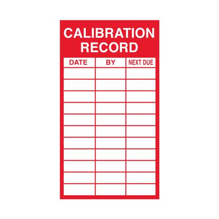 Calibration Record - Decal