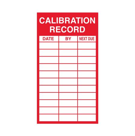 Calibration Record - Decal