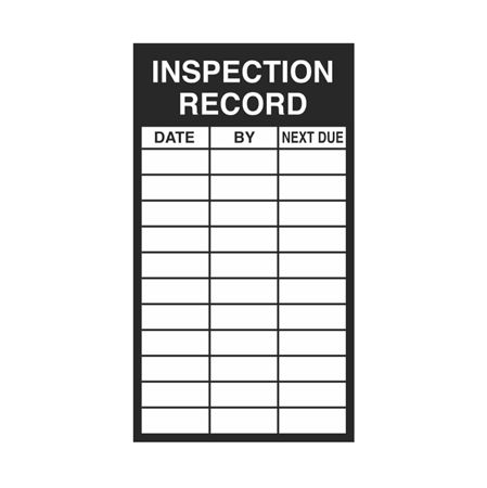 Inspection Record - 2 1/2 x 4 1/2