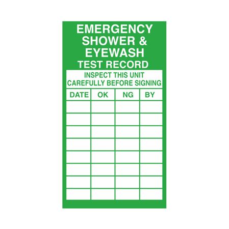 Emergency Shower & Eyewash Test Record - Decal