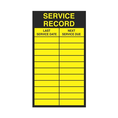 Service Record - 2 1/2 x 4 1/2