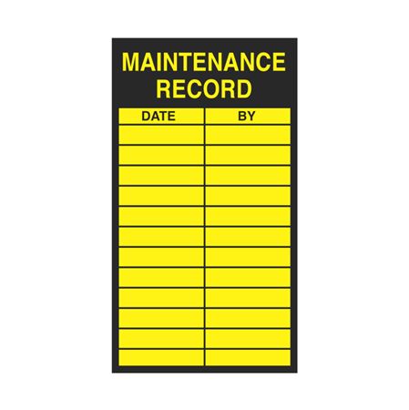 Maintenance Record - Decal