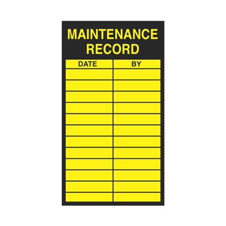 Maintenance Record - Decal