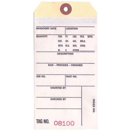 Multi-Part Inventory Tags - 3 Parts