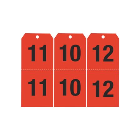 Hot Tags w/Jumbo Numbers - Red Fluor Cardstock 3 1/2 x 8 1/2