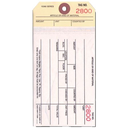 Multi-Part Inventory Tags - Perforated w/NCR