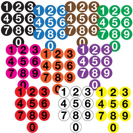4" Jumbo Number Kit - 1RL/250 each of 0-9