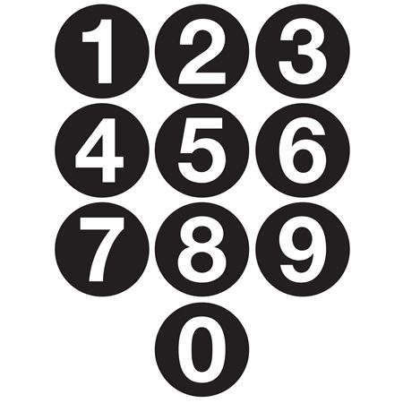 Jumbo Number Printed Labels - 4" Black