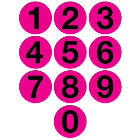 Jumbo Number Printed Labels - 4" Pink