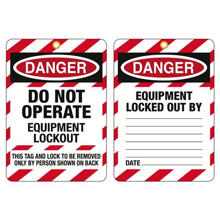 Jumbo Safety Tags Do Not Operate Equip. Lockout 7 3/4 x 11