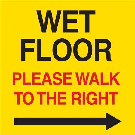 Safety Cone Warning Decal Wet Floor Please Walk To The Right 8 Safety Cone Warning Decal Wet Floor