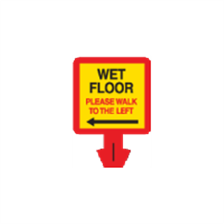 Wet Floor - Please Walk to the Left Warning Decal