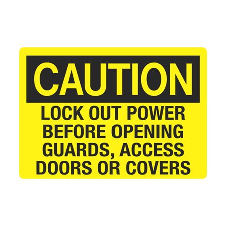 Lock Out Power Before Opening Guards/Doors/Covers - Decal