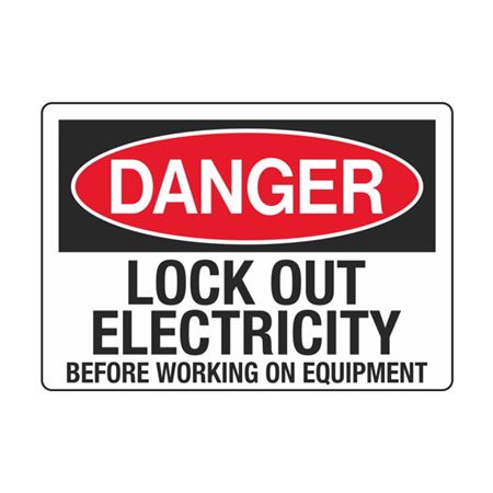 Lock Out Electricity Before Working On Equipment 3 1/2 x 5