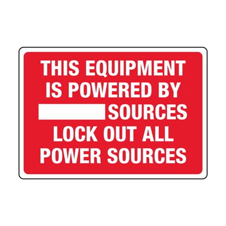 Equip. Powered By_Sources Lock Out All Power Sources - Decal